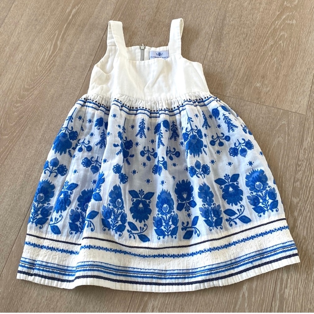Florence Fancy girls dress! Blue / white dress! Size 4Y
